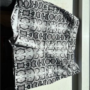 Express Black and White Snake Print Women Shorts